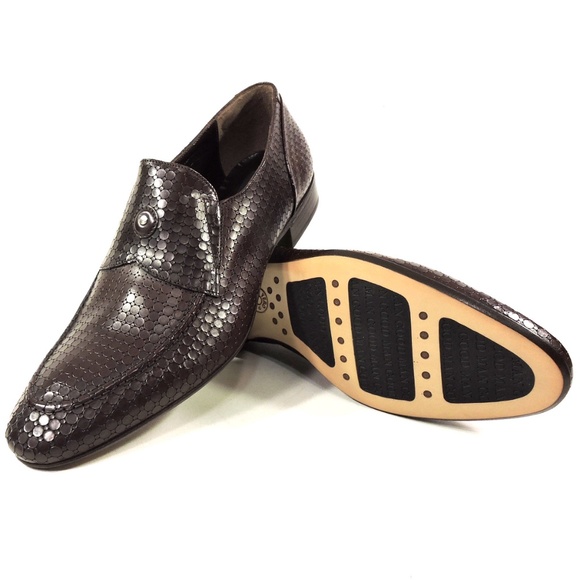 GOODMAN ?? MEN\'S BROWN LASER LEATHER COMFORT LOFERS